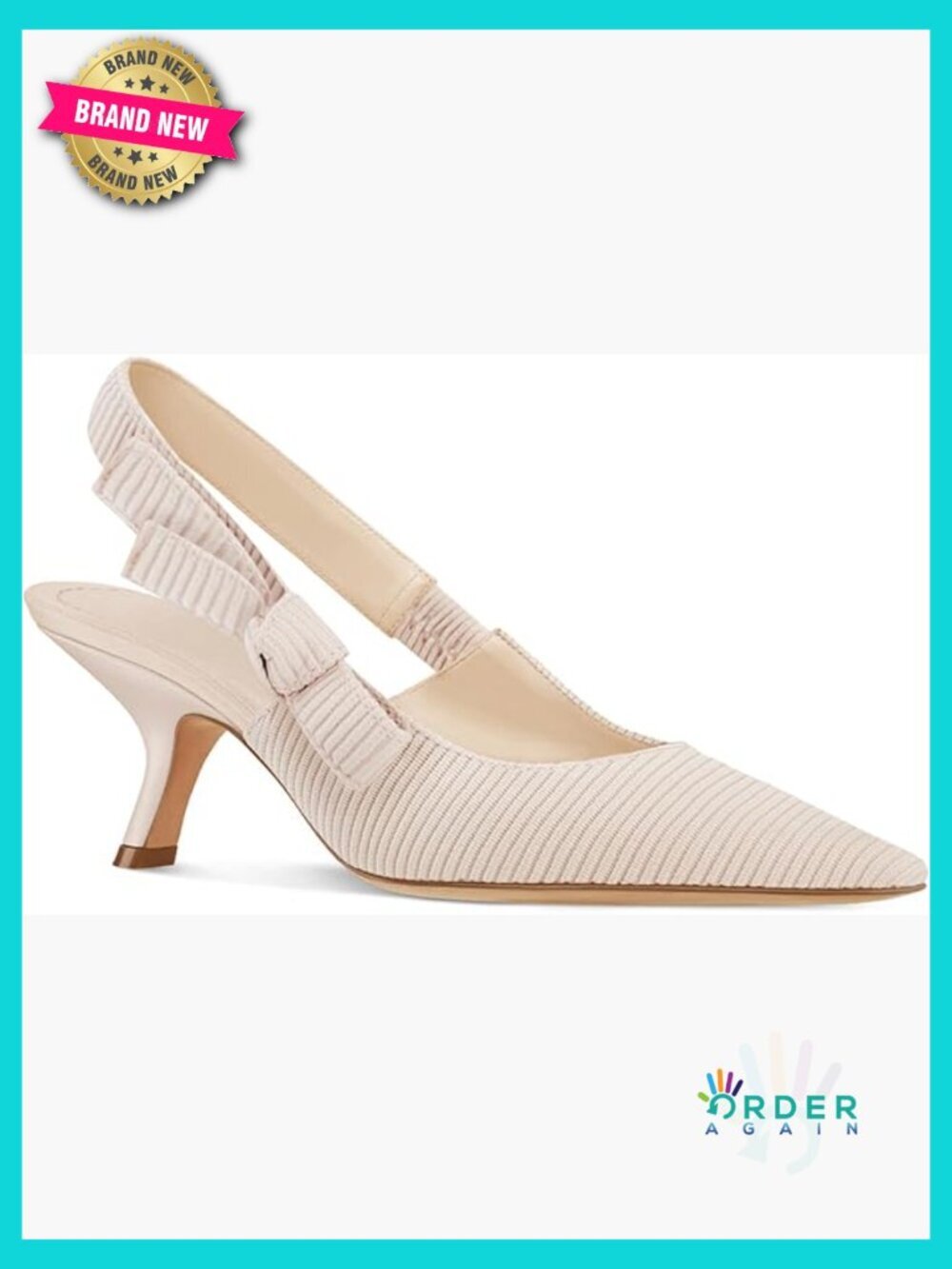 Slingback Kitten Heels Closed Pointed Toe Bowknot Knitted Slip On Work Pumps